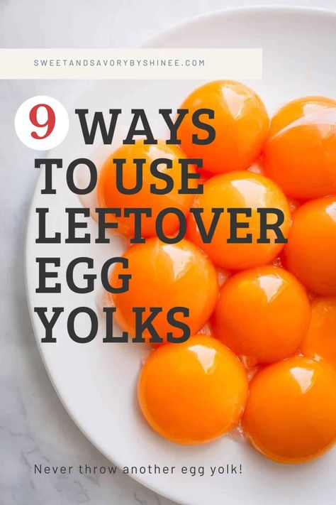 9 Delicious Ways to Use Up Extra Egg Yolks Leftover Egg Yolks Recipes, Extra Egg Yolks, Egg Yolk Cookies, Egg Yolk Uses, Egg Yolk Recipes, Egg Yoke, Just Egg, Egg Food, Custard Recipe