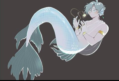 Art Reference Mermaid, Merman Artwork Character Design, Mermaid Siren Art, Siren Art Reference, Mermaid Dnd Character, Mermaid Character Design Male, Cecaelia Art Male, Anime Mermaid Base, Mermen Drawing