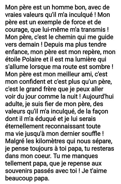 Ce poème, représente toutes les valeurs familiales que
mon père m'a inculqué durant toute mon enfance. Je suis fier de mon père ! Je veux partager ce poème à tout le monde. Diy Best Friend Gifts, Basketball Funny, Love Text, Sweet Life, Celebration Of Life, Best Friend Gifts, Inspire Me, Photo Album, Affirmations