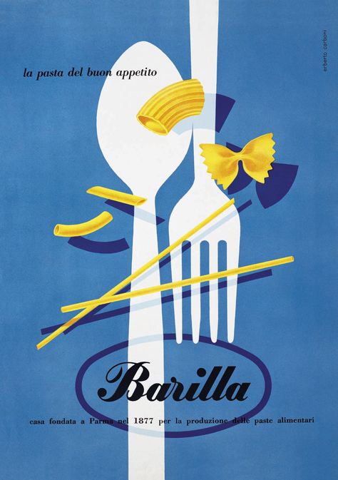 Vintage Package Design of Barilla's Pasta. {Say Hi! To Design} Poster Design Competition, Poster Grafico, Vintage Italian Posters, Illustration Design Graphique, Barilla Pasta, Logos Retro, Italian Posters, Poster Advertising, Vintage Packaging