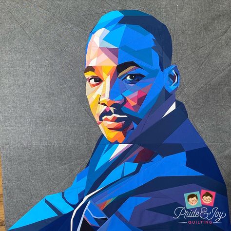 Original Quilt portrait of MLK. #quilting #mlkquilt #mlk #mlkjr #mlkfpp #mlkquilts #martinlutherkingquiltpattern ##martinlutherkingpaperpiece #martinlutherking #blacklivesmatter #mlkquiltportrait #martinlutherkingquilt #portraitquilts #foundationpaperpiecing #foundationpaperpiecingpattern #paperpiecing #modernquilt #modernquilter #prideandjoyquilting #paperpieced #fabricartist #foundationpaperpieced #foundationpaperpiece #quilting #quilt #artquilt #quiltpattern #quiltblock #quilters #artquilt # Portrait Quilts, Quilting Digest, Sewing Case, Fabric Bowls, Quilt Labels, Quilts Ideas, Art Quilt, Foundation Paper Piecing, Patch Quilt