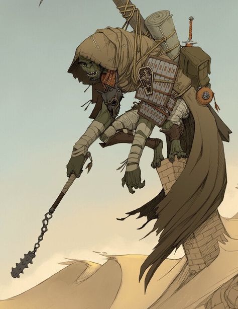 Orc Fighter Dnd, Desert Orc, Fighter Dnd, Desert Art, Character Sketches, Dungeons And Dragons Characters, Creature Concept Art, Creature Concept, Fantasy Inspiration