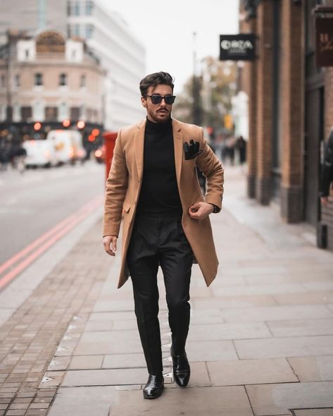 Men's Outfit Winter, Brown Coat Men Outfits, Tan Overcoat Outfit Men, Dark Brown Coat Outfit Winter, Brown Overcoat Men, Long Coat Men Casual, Peacoat Men Outfits, Brown Coat Outfit Men, Dark Brown Coat Outfit