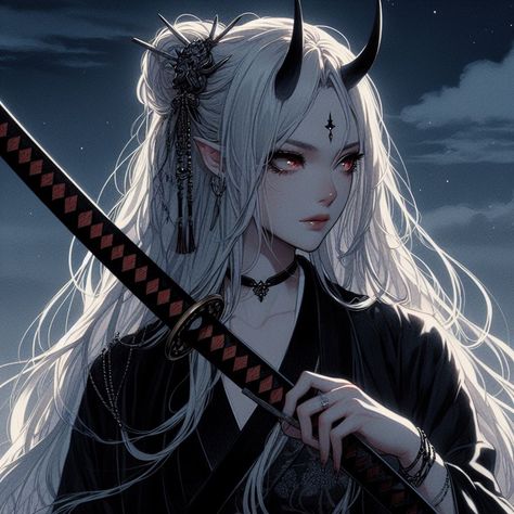 Anime Demon Female, Demon Queen Anime, Demon Queen Art, Evil Fairy, Oni Demon, Female Demons, Female Vampire, Queen Anime, Anime Devil