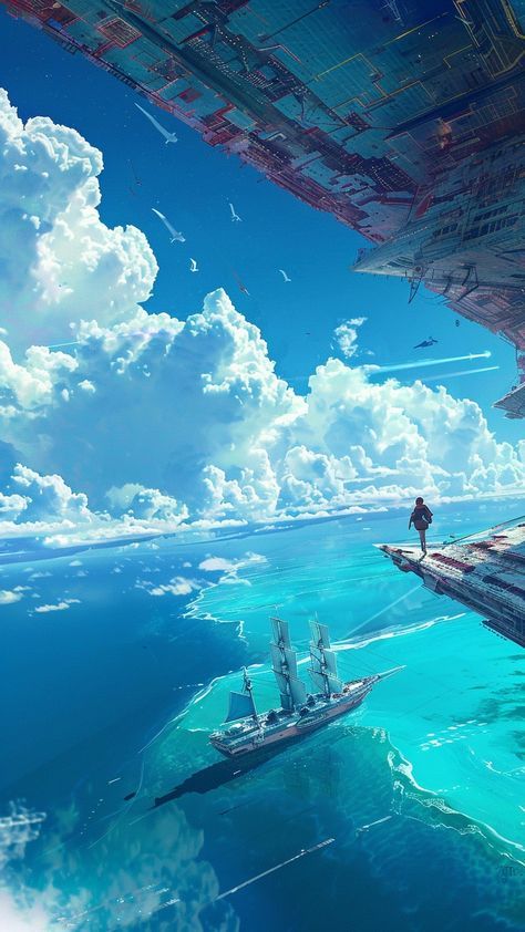 Fantasy Beings, Futurism Art, Anime Scenes, رورونوا زورو, Dreamy Artwork, Concept Ideas, Environment Art, Fantasy Places, Cool Wallpapers Art