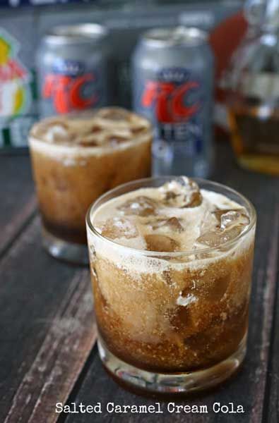 Salted+Caramel+Cream+Cola+on+MyRecipeMagic.com Caramel Simple Syrup, Salted Caramel Drinks, Caramel Drink, Crown Royal Recipes, Crown Drink, Salted Caramel Vodka, Aesthetic King, Whiskey Drinks Recipes, Caramel Drinks