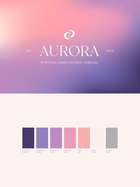 Unveil the serene charm of your brand with Aurora, a semi-custom branding kit designed for businesses seeking tranquility. Ideal for the wellness industry, from holistic therapists to comfy clothing brands. Elevate your brand effortlessly with customizable logos, taglines, color palettes, and more. Time to shine! Dive into Aurora's Branding Kit. Click here! Feminine Branding Logo, Brand Kits, Feminine Color Palette, Elegant Business Cards Design, Feminine Brand, Branding Kits, Aurora Design, Ads Creative Advertising Ideas, Yoga Studios