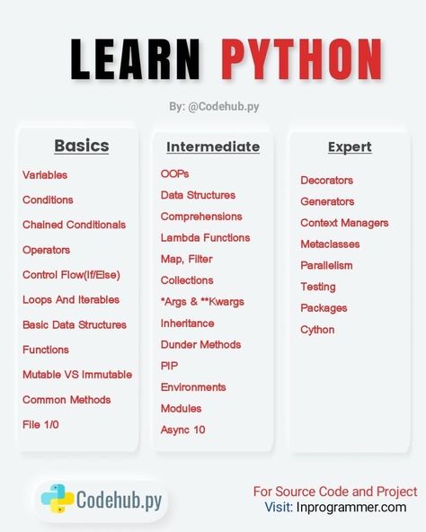 Python Basics, Python Coding, Basic Computer Programming, Coding Lessons, Computer Science Programming, Data Science Learning, Learn Python, Learn Computer Science, Coding Tutorials