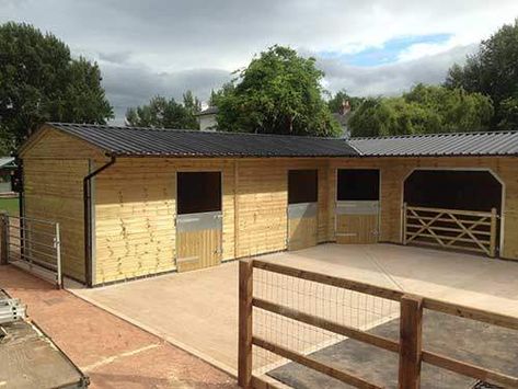 Double Stable Block | Excellent Quailty Workmanship Field Shelters, Badminton Horse Trials, Stable Block, American Barn, Horse Trials, Barn Garage, Blog Planning, Horse Stalls, Planning Permission