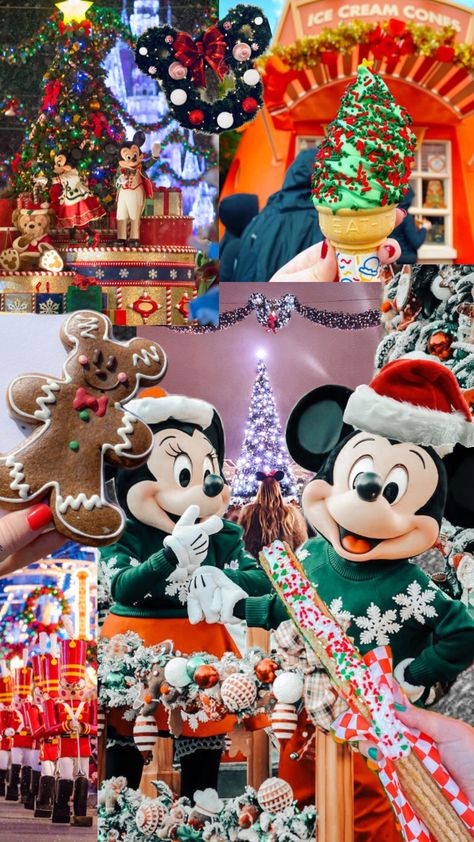 The most wonderful time of year in the happiest place on earth #disneyland #christmas #disney Disneyland Christmas Outfit, Disney Phone Backgrounds, Mickeys Christmas Carol, Disneyland Christmas, Disney World Christmas, Disney Christmas Ornaments, Christmas Disney, Disney Collage, Cute Christmas Wallpaper