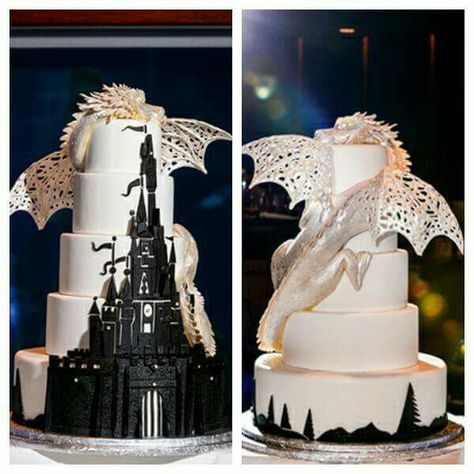 Cake Dragon, Dragon Wedding Cake, Gateau Harry Potter, Crazy Wedding Cakes, Dragon Cakes, Dragon Wedding, Dragon Cake, Unique Wedding Cakes, Crazy Cakes