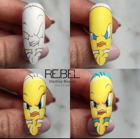 Cartoon Nail Designs, Nail Art Noel, Disney Acrylic Nails, Pop Art Nails, Mickey Nails, 3d Nail Art Designs, Crazy Nail Art, Art Deco Nails, Black Acrylic Nails