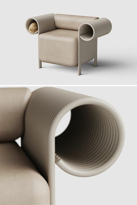 Sofa With Cat Tunnels Cat Modern Furniture, Cat Friendly Furniture, Pet Friendly Furniture, Cat Furniture Design, Cat Seat, Modern Sofa Designs, Versatile Furniture, Multifunctional Furniture, Single Sofa