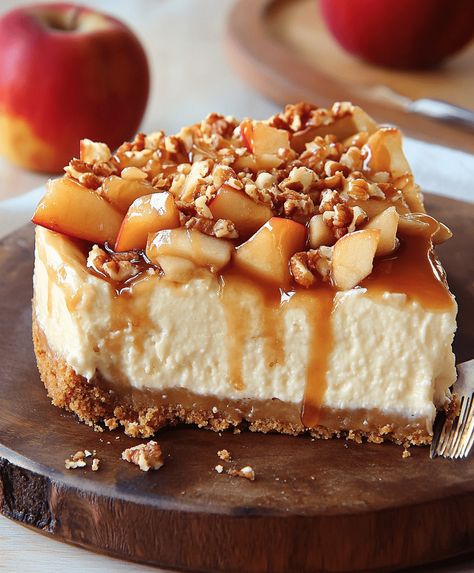 Caramel Apple Cheesecake Recipe - avayum.com Carmel Apple Cheesecake Pie, Apple Caramel Cheesecake, Carmel Cheesecake, Caramel Apple Cheesecake Recipes, Apple And Caramel, Apple Cheesecake Recipes, Cheesecake Caramel, Apple Pie Cheesecake, Histamine Diet