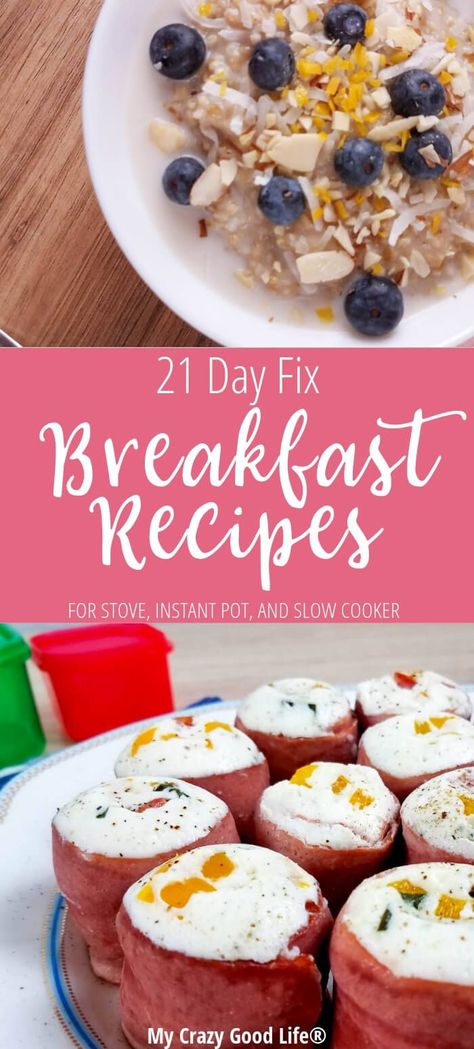 These easy 21 Day Fix breakfast recipes are perfect for every day and meal prep breakfasts! Separated by savory or sweet recipes, the healthy breakfast recipes seen here will be your family's new favorites. Whether you're following the 21 Day Fix diet or just cleaning up your diet a bit, you're going to love these options. Meal Prep Breakfasts, 21 Day Fix Breakfast, 21 Day Fix Diet, 21 Day Fix Meal Plan, Beachbody Recipes, Breakfast Low Carb, Breakfast Recipes Sweet, 21 Day Fix Meals, Healthy Work Snacks