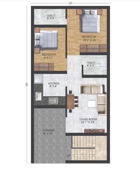 Indian Small House Design, 2d Plan House, House 2d Plan, 20x30 House Plans, Floor Planning, Budget House Plans, Single Storey House Plans, 20x40 House Plans, 30x40 House Plans