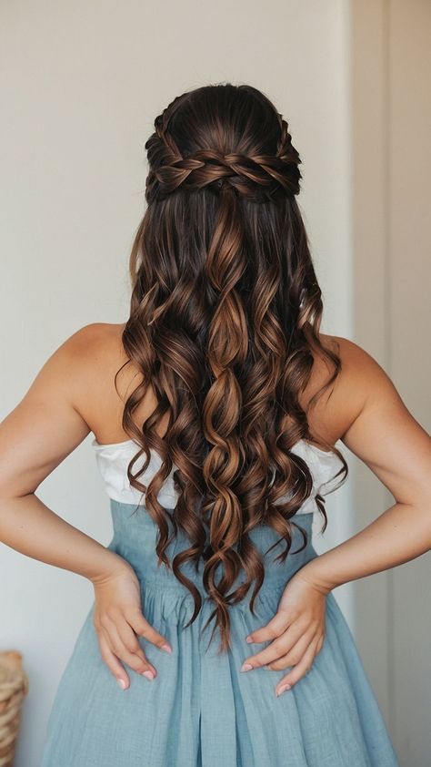 Messy Bread Hairstyle, Braided Hair Down Hairstyles, Braided Hairstyles Brunette, Messy Braid Hairstyle, Braids For Wedding Guest, Messy Hair Hairstyles, Bride Braided Hairstyles, Easy Pretty Hairstyles, Braided Bridal Hairstyles