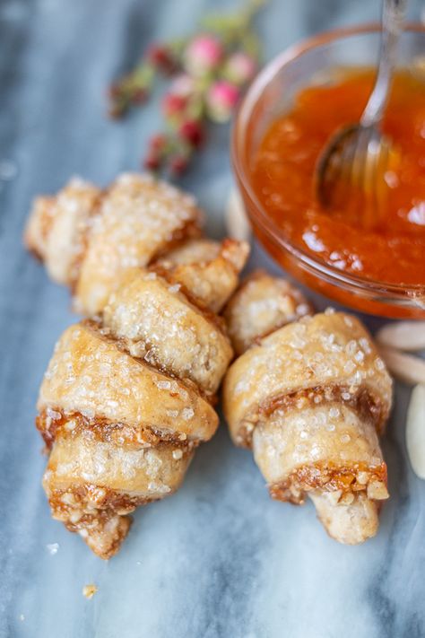 Apricot-Almond Rugelach Boozy Cupcakes Recipes, Rugelach Cookies, Rugelach Recipe, Cinnamon Nuts, Cheese Cookies, Cream Cheese Cookies, Baking Essentials, Baking Blog, Cinnamon Sugar