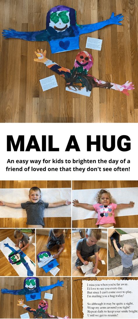 Mail A Hug: An Easy Way To Brighten Someone's Day 3 Mail A Hug, Cadeau Parents, Crafty Kids, Toddler Fun, Activity Ideas, Carters Baby, A Hug, Baby Crafts, Craft Activities For Kids