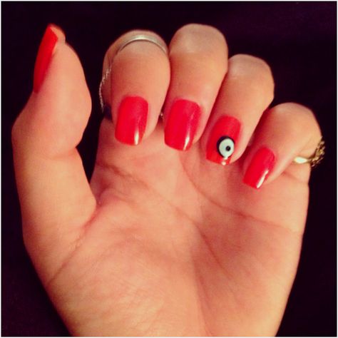 My evil eye nail art. Red Evil Eye Nails, Evil Eye Nail, Fall Toe Nails, Red Evil Eye, Evil Eye Nails, Hard Gel Nails, Eye Nail Art, New Template, Cute Toe Nails