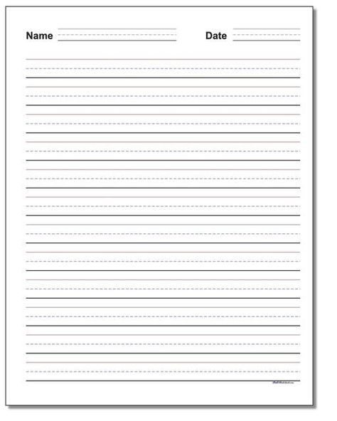 Try these free printable 3-line   writing practice paper templates with name and date at the top when you have primary grade homework or classroom activities and your students need to turn-in their work. Handwriting Paper Printable, Lined Paper For Kids, Primary Writing Paper, Clock Worksheets, Handwriting Template, Handwriting Practice Paper, Free Writing Paper, Writing Paper Template, Primary Writing