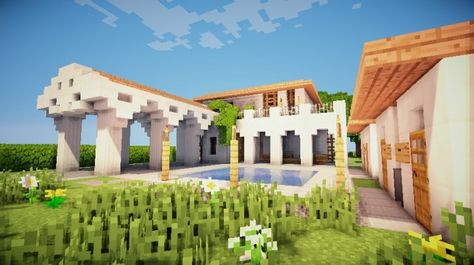 Mediterranean Wine, Mc Houses, Minecraft 6, Minecraft Brick, Minecraft Farms, Modern Minecraft, Minecraft Kitchens, Mine Minecraft, Italy Villa