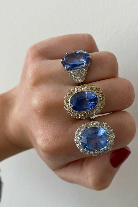 Sapphire Aesthetic Jewelry, Sapphire Jewelry Aesthetic, Sapphire Gemstone Aesthetic, Sapphire Aesthetic Gem, Blue Rings Aesthetic, Sapphire Blue Aesthetic, Sapphire Aesthetic, Nails Moodboard, Diana Engagement Ring