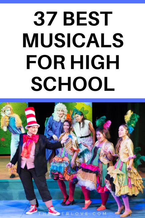 This is the ultimate list of musicals for high school theater! Whether you need a show with a small cast, a low budget, or a contemporary score, there's a musical to fit. #theater #musicaltheater Musical Theater Songs For Dance, Musical Theatre Class Ideas, School Plays Theater, Theater Tips, High School Theater, Kids Theatre, Theater Teacher, Theatre Camp, High School Theatre