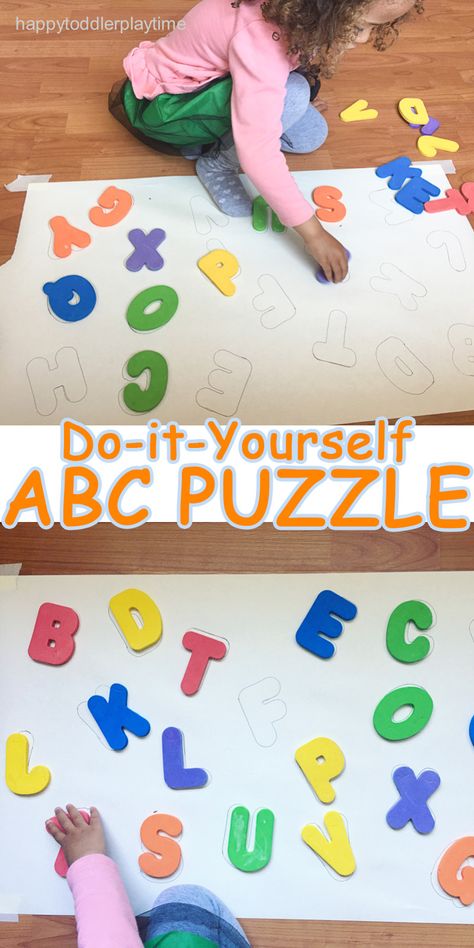 Puzzle Kindergarten, Letters Kindergarten, Abc Puzzle, Alphabet For Toddlers, Alphabet Puzzle, Puzzle Diy, Easy Toddler Activities, Foam Letters, Abc Activities