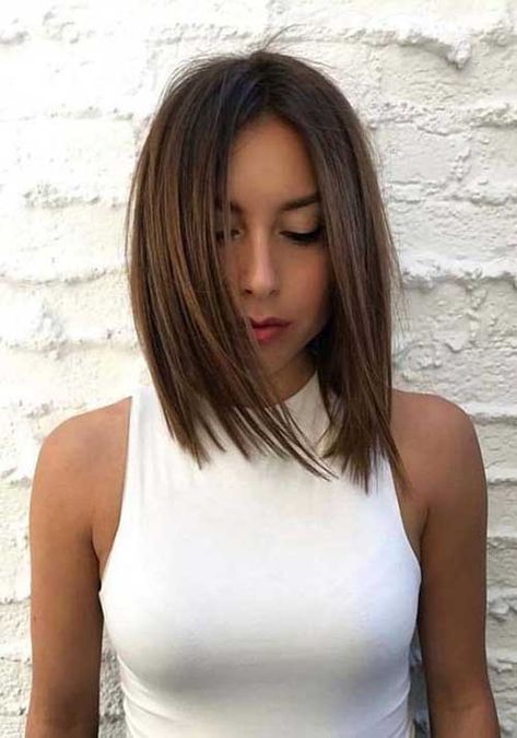 Shoulder Haircuts, Short Straight Hairstyles, Straight Bob Hairstyles, Medium Haircuts, Straight Hair Cuts, Peinados Fáciles Para Cabello Corto, Short Straight Hair, Medium Hairstyles, Haircuts Straight Hair