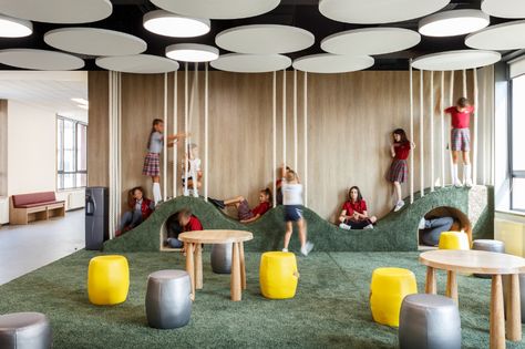 Gallery of Gymnasium А+ / archimatika - 11 Gym Decorating Ideas, Indoor Play Area, Kindergarten Interior, Teachers Room, Kids Cafe, Kids Interior Design, Kids Indoor Playground, Kindergarten Design, School Interior