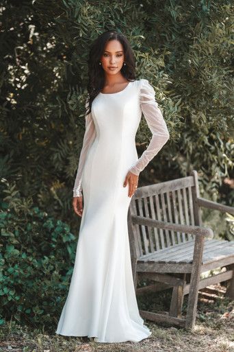 M720 Simple Modest Wedding Dresses Classy Gowns, 2022 Modest Wedding Dresses, Mermaid Wedding Dress Conservative, Modest Satin Mermaid Wedding Dress, Modest Mermaid Dresses With Sleeves, Modest Minimalist Wedding Dresses, Modest Fit And Flare Wedding Dresses, Long Sleeve Wedding Dress Modest Fitted, Elegant Modest Wedding Dresses Classy Sleeve