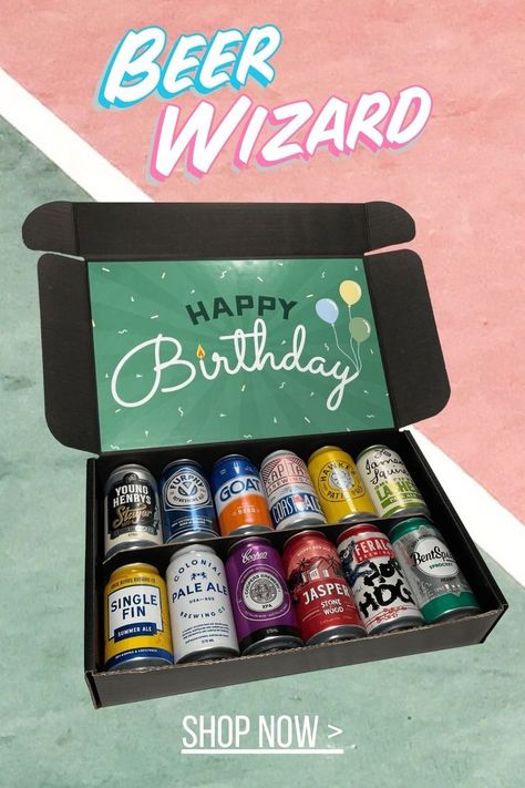 Beer Wizard Birthday Dozen Shop Now Beer Birthday Gifts, Acorn Gifts, Beer Basket, Craft Beer Gifts, Beer Box, Christmas Beer, Beer Gift, Beer Birthday, Gifts For Beer Lovers