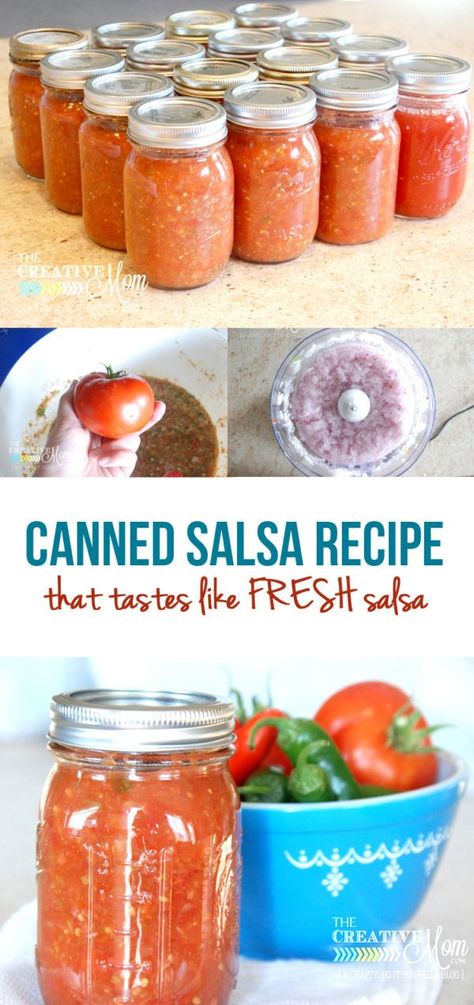 Canned Salsa Recipe, Canned Salsa, Canned Salsa Recipes, Salsa Canning Recipes, Fresh Salsa Recipe, Canning Salsa, Fresh Tomato Recipes, Home Canning Recipes, Homemade Salsa Recipe