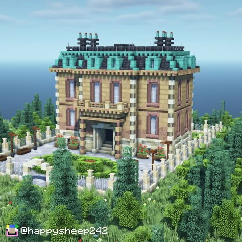 A classical baroque villa! If You want to build it Yourself You can follow the link to the YouTube tutorial that i made for it! :) Minecraft Baroque, Minecraft Skyscraper Ideas, Minecraft Shop Ideas, Minecraft Baroque Building, Build Minecraft, Minecraft Brick, Minecraft Skyscraper, Villa Minecraft, Minecraft City Buildings