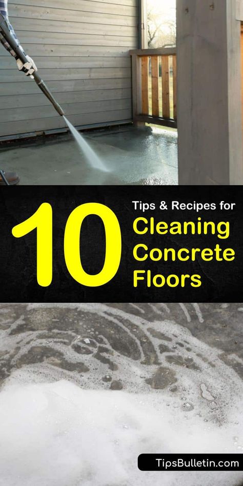 Clean Cement Patio, How To Clean Cement Patio, Best Way To Clean Concrete Floors, How To Clean Concrete, Patio Cleaning Tips, Clean Concrete Floor, Cleaning Cement Floors, How To Clean Cement Floors, How To Clean Stained Concrete Floors