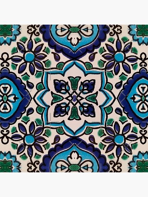 Tunisian Tiles, Mosaic Tile Stickers, Blue Mosaic Tile, Mosaic Tile Designs, Blue Mosaic, Clock Design, Mosaic Patterns, Modern Prints, Mask For Kids