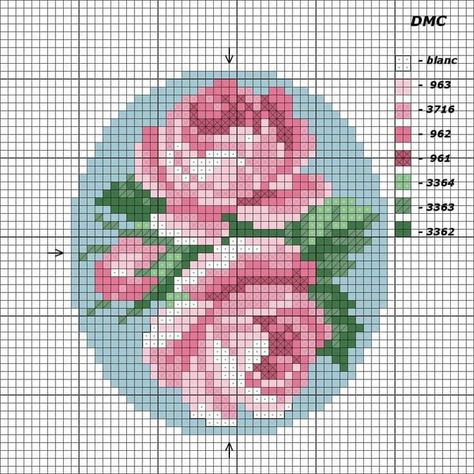 Vintage Floral Cross Stitch Pattern, Small Cross Stitch Flower, French Cross Stitch, Rose Cross Stitch Pattern, Colourful Cross Stitch, Miniature Embroidery, Cat Cross Stitch Pattern, Small Cross Stitch, Pola Kristik