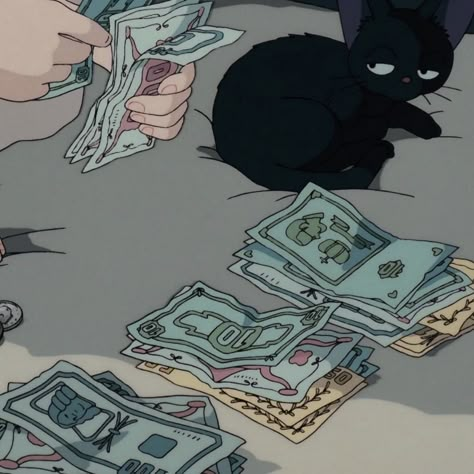 𝙵𝚛𝚊𝚒𝚕𝚎𝙻𝚒𝚊𝚛 Aesthetic Money, Art Studio Ghibli, Manifestation Money, Personajes Studio Ghibli, 90 Anime, Arte Do Kawaii, Kiki Delivery, Ghibli Artwork, Money Manifestation