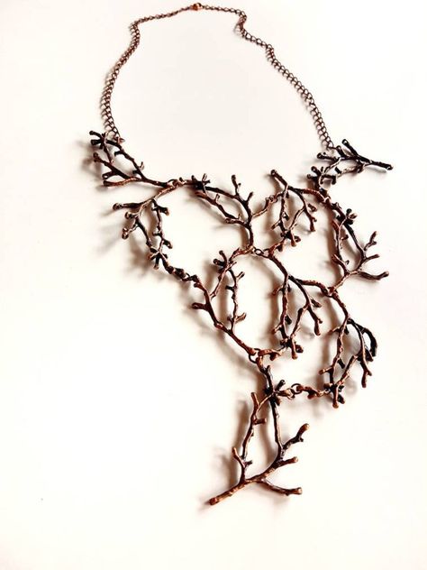 Statement Twig Necklace Branch Bib Necklace Nature Lover | Etsy Tree Branch Necklace, Cascade Necklace, Wearable Art Clothing, Art Statement, Sculptural Jewelry, Branch Necklace, Contemporary Jewelry Design, Wearable Art Jewelry, Body Adornment