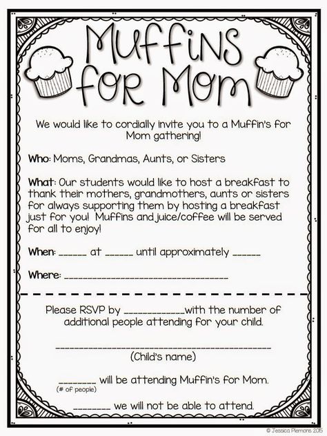 Muffins With Mom, Muffins For Mom, Family Involvement, Mother's Day Activities, Parent Involvement, Family Engagement, School Events, With Mom, School Fundraisers