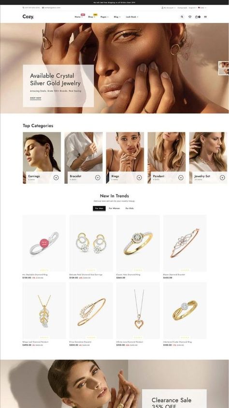 I will build shopify dropshipping ecommerce website design and shopify store redesign Webpage Design Layout, Jewelry Banner, Jewelry Website Design, Jewelry Store Design, Shopify Website Design, Dropshipping Store, Infographic Design Inspiration, Shopify Dropshipping, Ecommerce Website Design