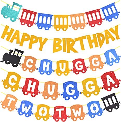 2nd Birthday Train Party Supplies, Chugga Chugga Two Two Train 2nd Birthday Party, Chuuga Chugga Two Two Train Birthday Decoration, Train themed 2nd Birthday Party Supplies, Chugga Two Two Happy Birth Train 2nd Birthday Party, Train Birthday Decorations, Train 2nd Birthday, Chugga Chugga Two Two, Baby Boy Decorations, 2nd Birthday Gifts, Two Two, Colorful Birthday Party, Happy Birthday Celebration