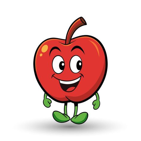 Smiling apple with eyes cute funny apple... | Premium Vector #Freepik #vector #apple #cartoon #smile #expression Apple Illustration Art, Apple Cartoon, Apple Clip Art, Cartoon Apple, Cartoon Smile, Fruit Cartoon, Apple Painting, Bible Activities, Apple Fruit