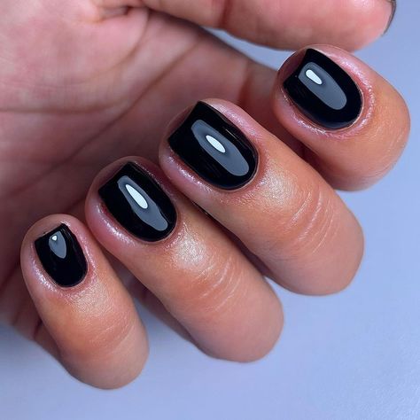 Black Biab Nails, Shiny Nails, Nails Ideas, Winter Nails, Jet Black, Of Course, Nail Ideas, Nail Inspo, Gel Nails