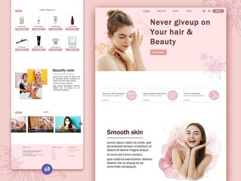 Hello Dribbblers! Here is my new exploration for Beauty & spa saloon website.  Hope you enjoy it! Beauty Spa, Enjoy It, Smooth Skin, Ui Design, Global Community, Creative Professional, Website Design, Spa, Skin