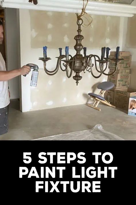 How to Paint Light Fixture Paint Light Fixture, Spanish Tile Roof, Painting Light Fixtures, Hanging Christmas Lights, Spray Paint Cans, Old Lights, Elegant Chandeliers, Painted Sticks, Decorative Lighting