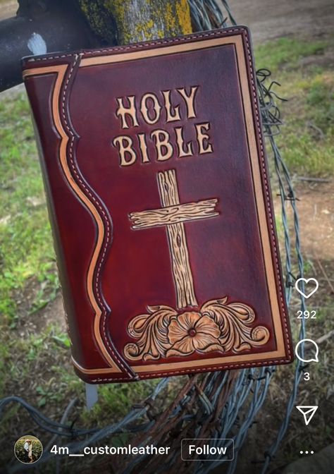 Leather Bible Cover Handmade, Bible Cover Ideas, Engraving Patterns, Leather Bible Cover, Bible Cases, Leather Working Patterns, Leather Book Covers, Leather Bible, Leather Tooling Patterns