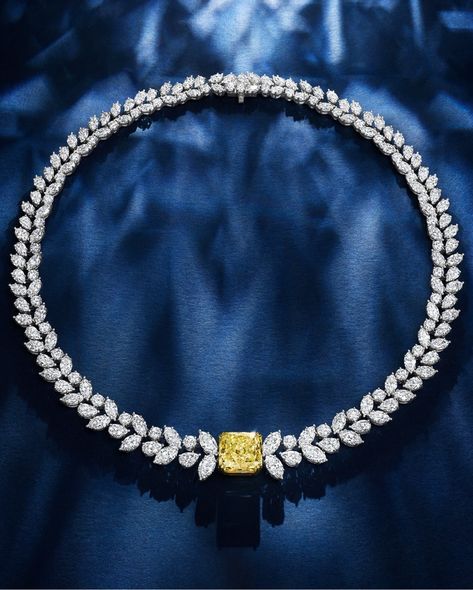 Harry Winston Jewelry, Yellow Diamond Necklace, Bridal Diamond Necklace, Expensive Jewelry Luxury, Fancy Jewellery Designs, Diamond Necklace Designs, Harry Winston, Diamond Jewelry Designs, Jewelry Accessories Ideas