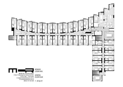 Floor Plan Accommodation Design, Dorm Planning, Hotel Design Architecture, Office Floor Plan, University Housing, Hotel Floor Plan, Hostels Design, Architecture Blueprints, Hall Flooring